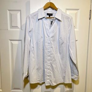 NWT Lane Bryant Blue Stripe Button Down 18